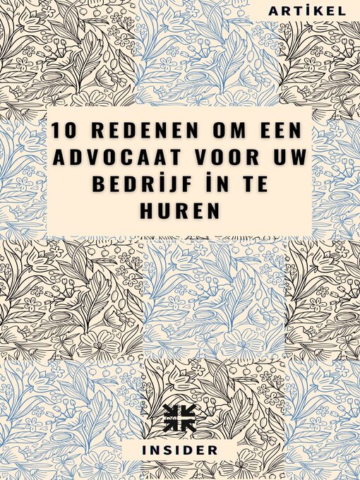 Title details for 10 redenen om een ​​advocaat voor uw bedrijf in te huren by Insıder - Available
